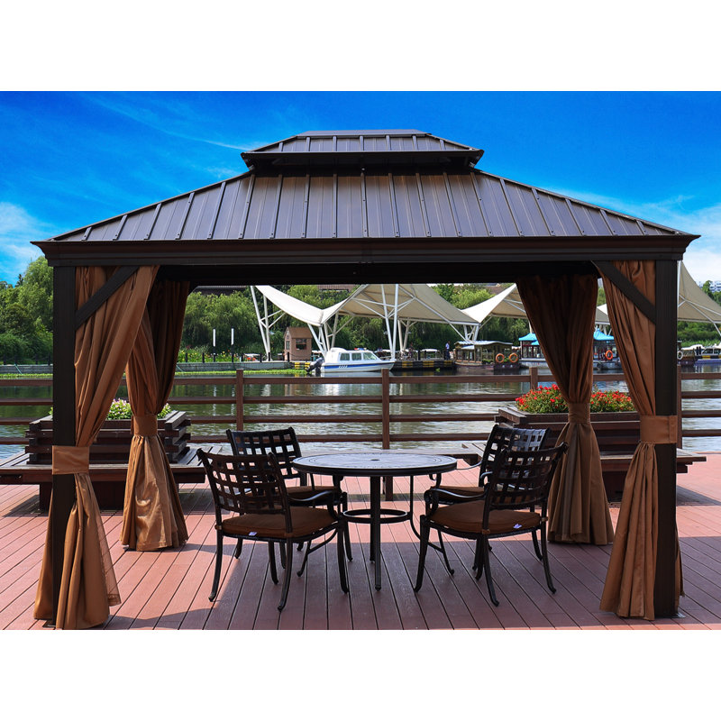 Kozyard Alexander Hardtop 12 Ft. W x 10 Ft. D Aluminum Patio Gazebo
